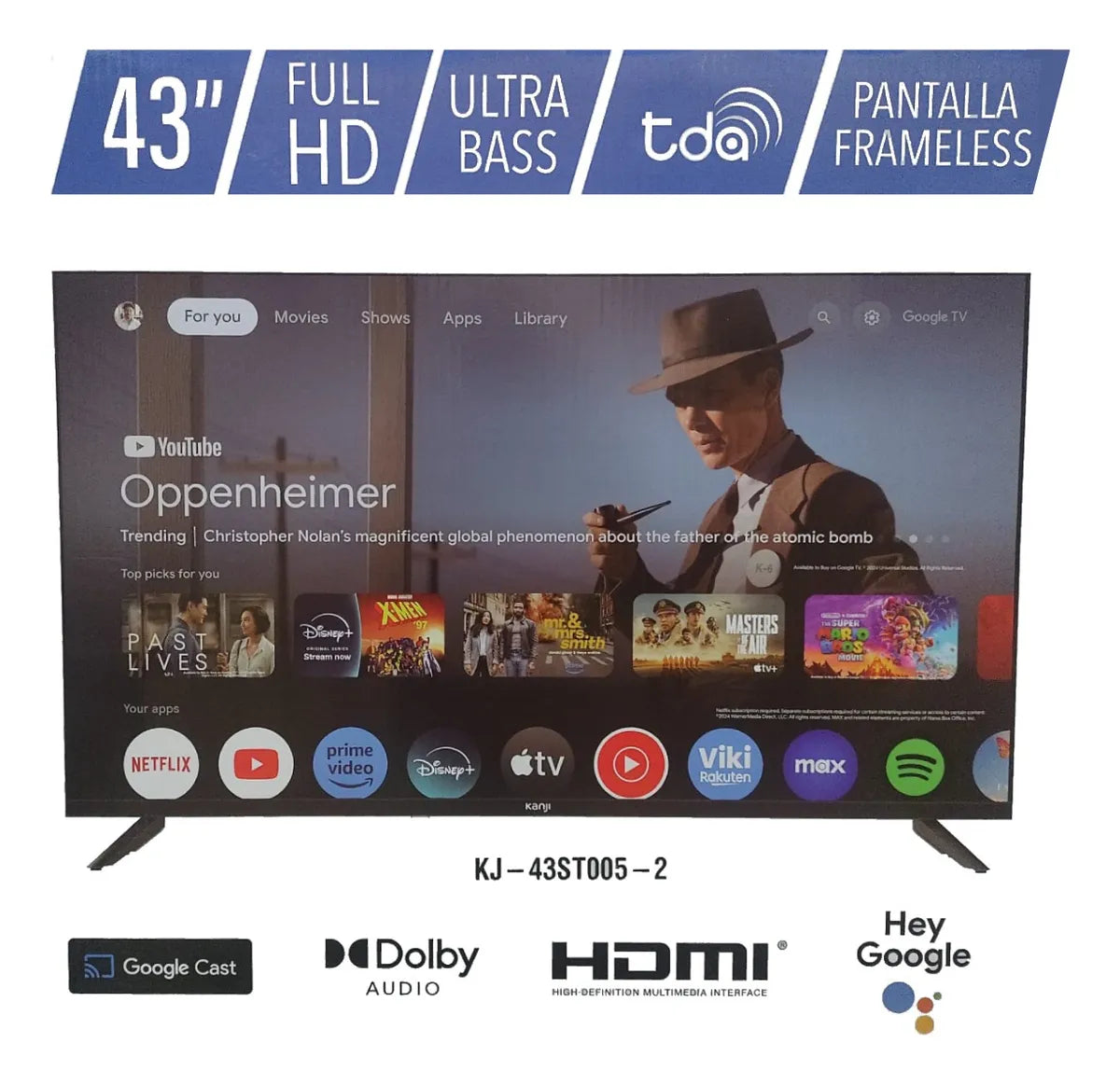Smart TV Kanji 43" Full HD con Google TV